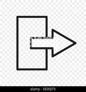 Professional logout icons. Directional arrow symbol. Emergency exit indicator. Navigational interface component Vector. Stock Vector