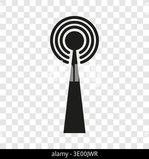 Professional antenna icon. Signal tower symbol. Wireless communication Vector. Professional transparent background. Stock Vector