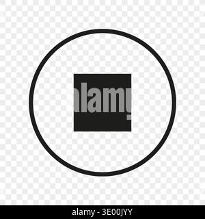Professional stop icon. Essential control Vector. Universal interface element. Checkered background symbol. Stock Vector
