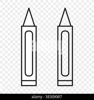 Professional educational crayons. Multicolored pencils Vector. Artistic creative equipment. Traditional sketching instruments Stock Vector