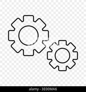 Industrial mechanical gears. Technical systems Vector. Sophisticated machinery parts. Engineering processing equipment. Stock Vector