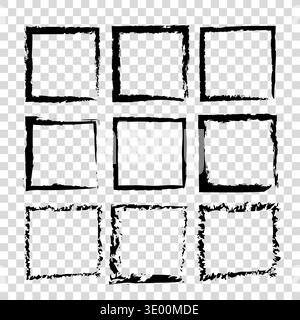 Comprehensive nine 9 collection. Professional texture Vector. Extraordinary border element. Traditional artistic boxes Stock Vector