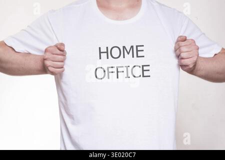 Working in the home office, workplace in your own four walls Stock Photo