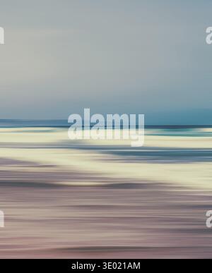 Seascape, seaview and coastline concept - Abstract vintage coastal nature background, long exposure view of dreamy ocean coast, sea retro art print, b Stock Photo