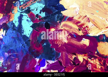 Painted texture, artistic backdrop and modern painting concept - Abstract acrylic paint strokes, art brush flatlay background Stock Photo