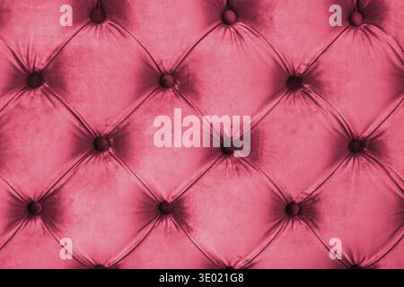 Furniture design, classic interior and royal vintage material concept - Pink luxury velour quilted sofa upholstery with buttons, elegant home decor te Stock Photo
