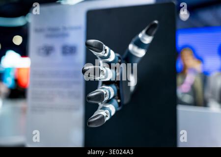 close up of robot hand, concept of humanoid and technolgy innovation with artificial intelligence or AI Stock Photo
