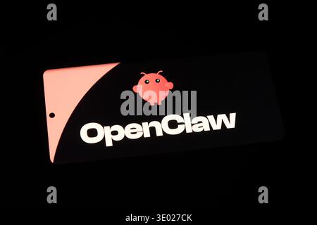 Shanghai,China-March 10th 2026: OpenClaw app software logo on phone. AI agent Stock Photo