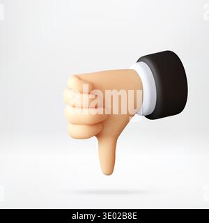 3D businessman hand showing thumb down gesture Stock Vector