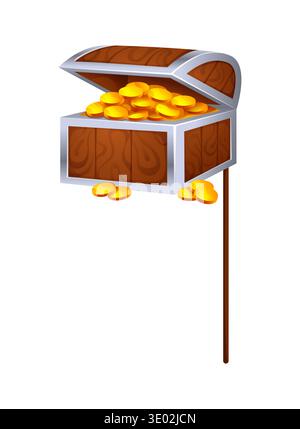Cartoon pirate treasure chest photo booth mask Stock Vector