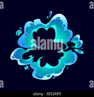 Cartoon water splash of blue flow explosion Stock Vector
