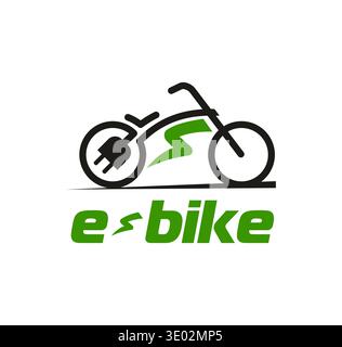 Electrobike icon, emblem with electric bicycle, Stock Vector