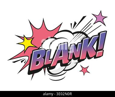 Blank comic sound effect speech bubble tag Stock Vector