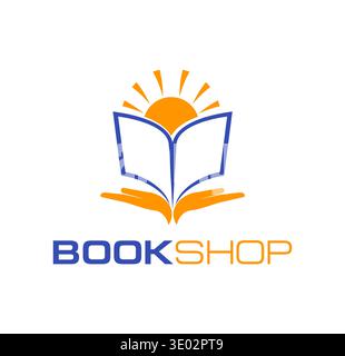 Book shop, store, education and handbook icon Stock Vector