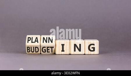 Budgeting and planning symbol. Concept words Planning to Budgeting on ...