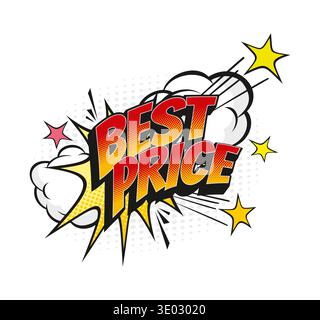 Cartoon retro best price comic speech bubble Stock Vector