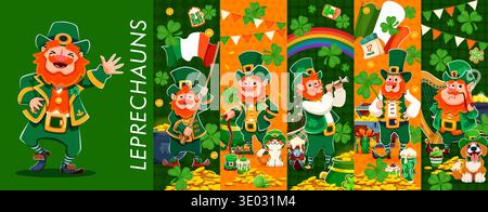 St Patrick's day leprechaun festive characters Stock Vector