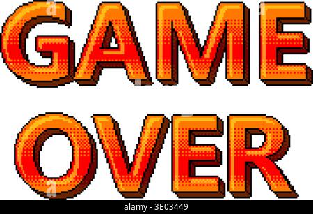Arcade style pixel game over vector text Stock Vector