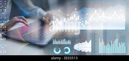 Advanced Business Analytics with Interactive Data Visualization Dashboard. Stock Photo