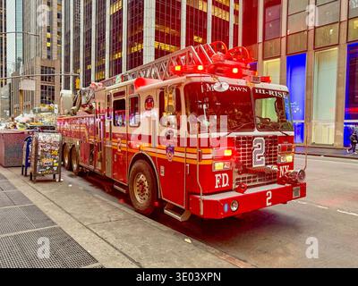 New York, USA - 9 January 2026: Front view of a FDNY New York Fire