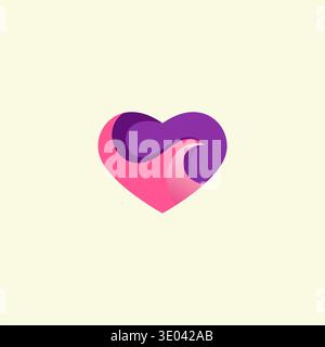 Love Wave Abstract Logo Vector Illustration Stock Vector