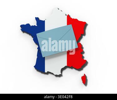 Elections in France, the concept of voting and democracy - municipal or presidential - 3D rendering Stock Photo