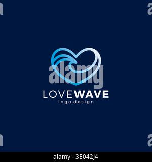 Love Wave Line Vector Illustration Stock Vector