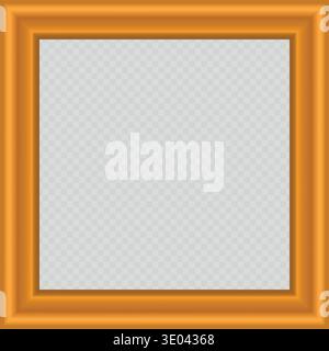 Squared golden vintage textured wooden frame for your design. Vintage cover. Place for text. Vintage antique gold beautiful frames for paintings or Stock Vector