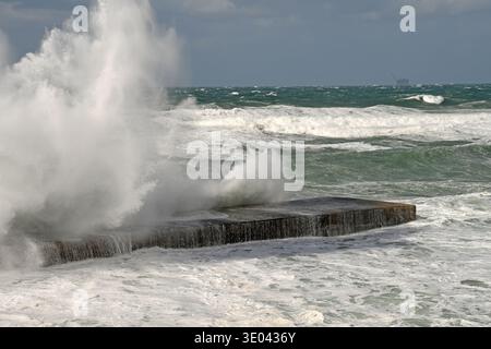 rough sea in winter Stock Photo