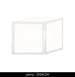 White 3D illustration of a basic geometric cube with clear sides, perfect for adding text and showcasing products Stock Vector