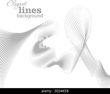 A simple design with graceful curves in soft, light grey tones on a white background, creating a sense of movement and calm. Hand drawn. Not AI Stock Vector