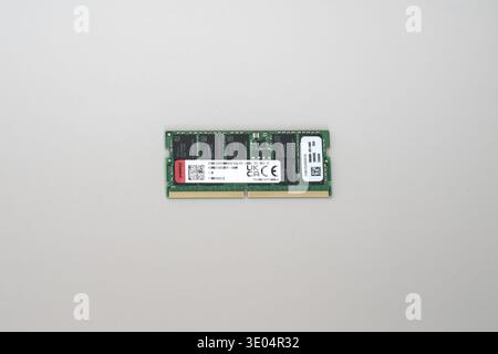 High-performance DDR5 ECC SODIMM memory module by SK hynix, 48GB capacity, designed for servers and workstations. Stock Photo