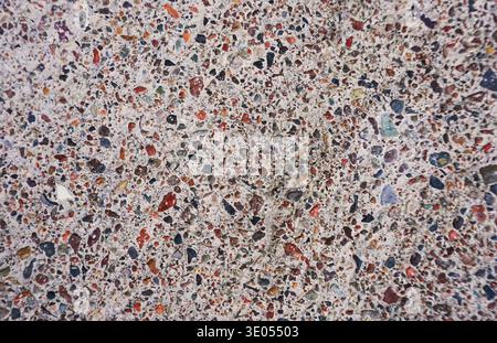Colorful terrazzo floor texture with polished stone aggregates Stock Photo