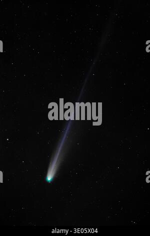 Comet C/2025 A6 (Lemmon). This is a non-periodic comet discovered in January 2025 by the Mount Lemmon Survey. It made its closest approach to Earth on 21 October 2025. Stock Photo