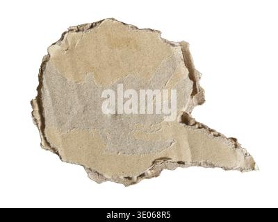 Comic Speech Bubble Handmade from Torn Recycled Cardboard Paper Stock Photo