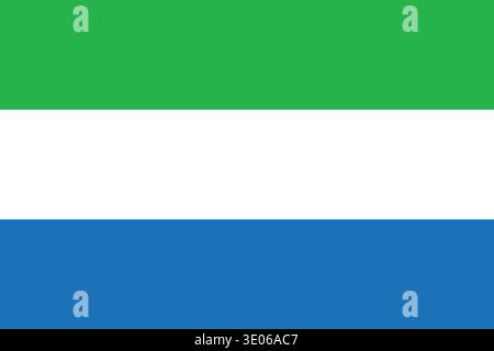 Sierra leone flag flat vector illustration. Suitable for video and presentation projects. Stock Vector