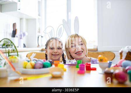 Mother and Daughter Easter Fun Stock Photo