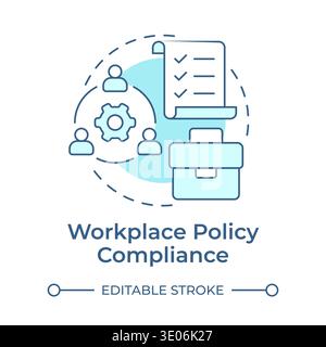 Workplace policy compliance soft blue concept icon Stock Vector