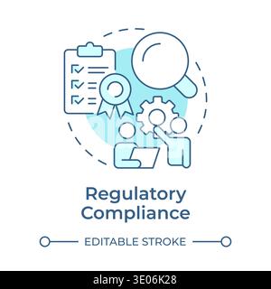 Regulatory compliance soft blue concept icon Stock Vector