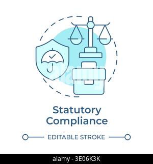 Statutory compliance soft blue concept icon Stock Vector