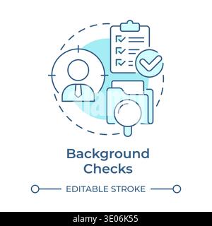 Background checks soft blue concept icon Stock Vector
