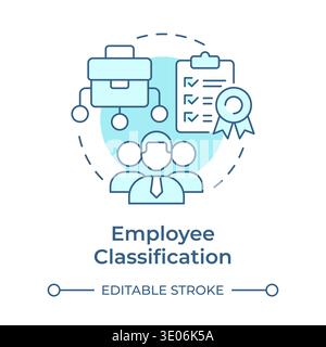 Employee classification soft blue concept icon Stock Vector