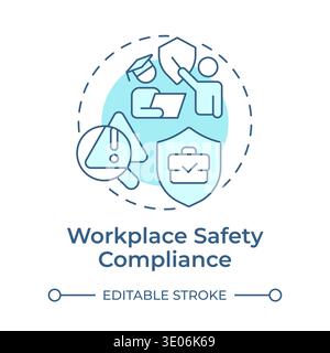 Workplace safety compliance soft blue concept icon Stock Vector