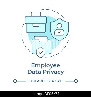 Employee data privacy soft blue concept icon Stock Vector