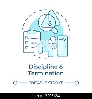 Discipline and termination soft blue concept icon Stock Vector