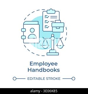 Employee handbooks soft blue concept icon Stock Vector