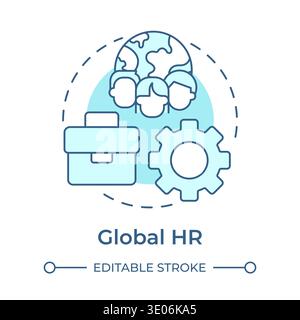 Global hr soft blue concept icon Stock Vector
