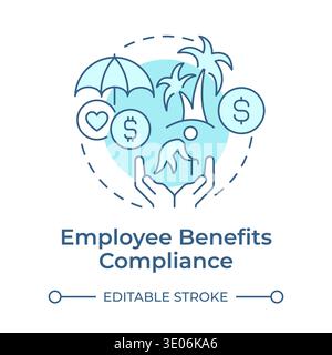 Employee benefits compliance soft blue concept icon Stock Vector