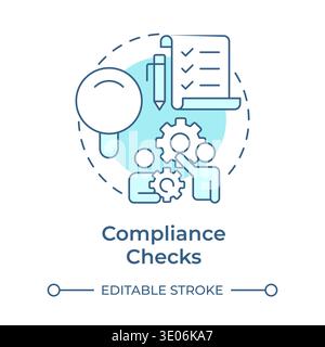 Compliance checks soft blue concept icon Stock Vector