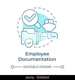 Employee documentation soft blue concept icon Stock Vector